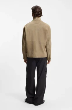 Regular-fit jacket in suede