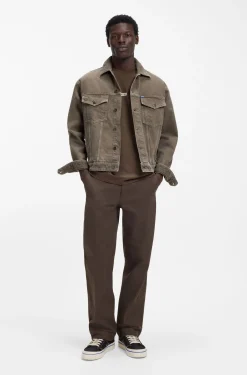Regular-fit jacket in washed denim