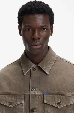 Regular-fit jacket in washed denim