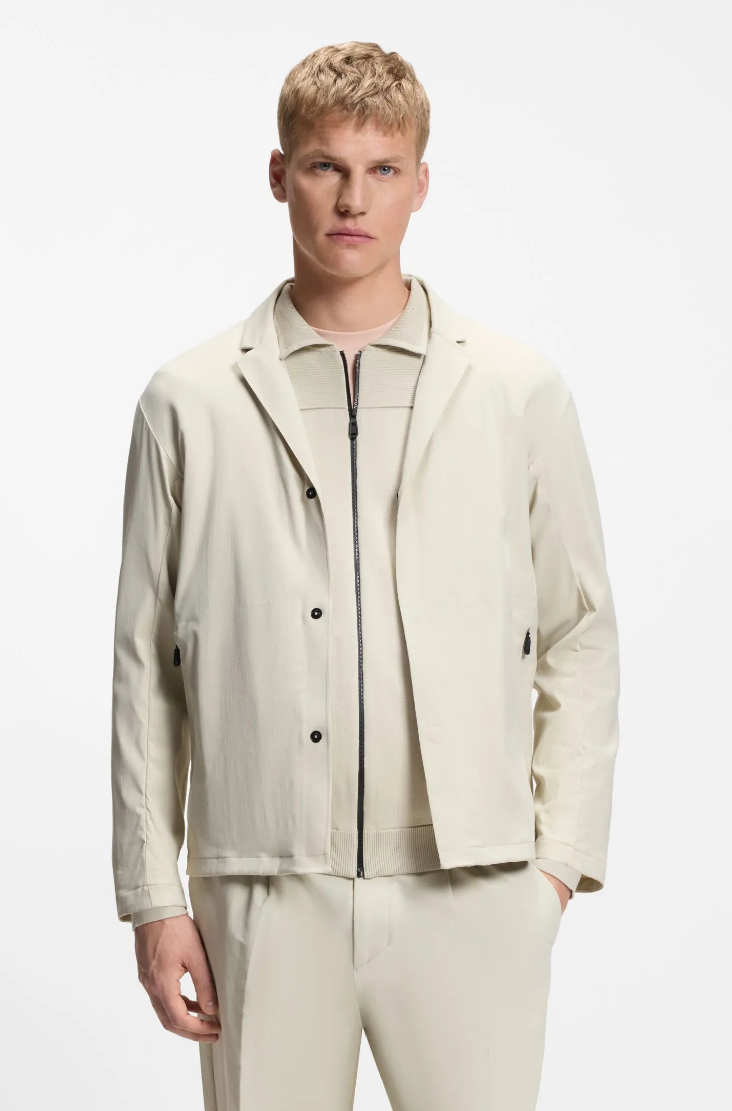 Regular-fit jacket in water-repellent stretch fabric
