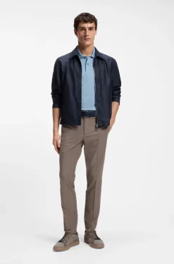Regular-fit jacket in water-repellent coated fabric