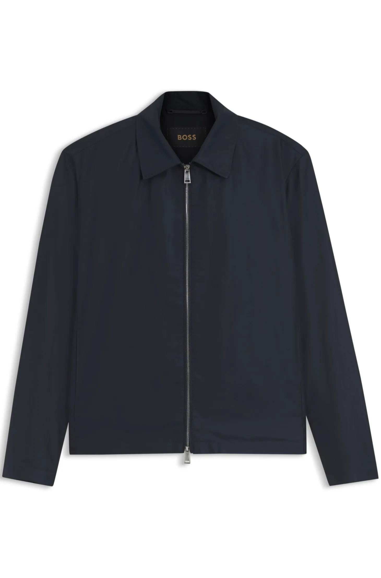 Regular-fit jacket in water-repellent coated fabric