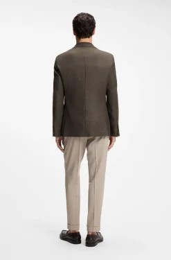 Regular-fit jacket in wool, linen, silk and cashmere
