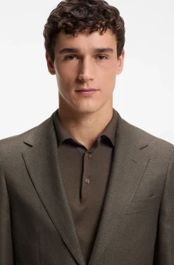 Regular-fit jacket in wool, linen, silk and cashmere