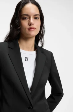 Regular-fit jacket with notch lapels