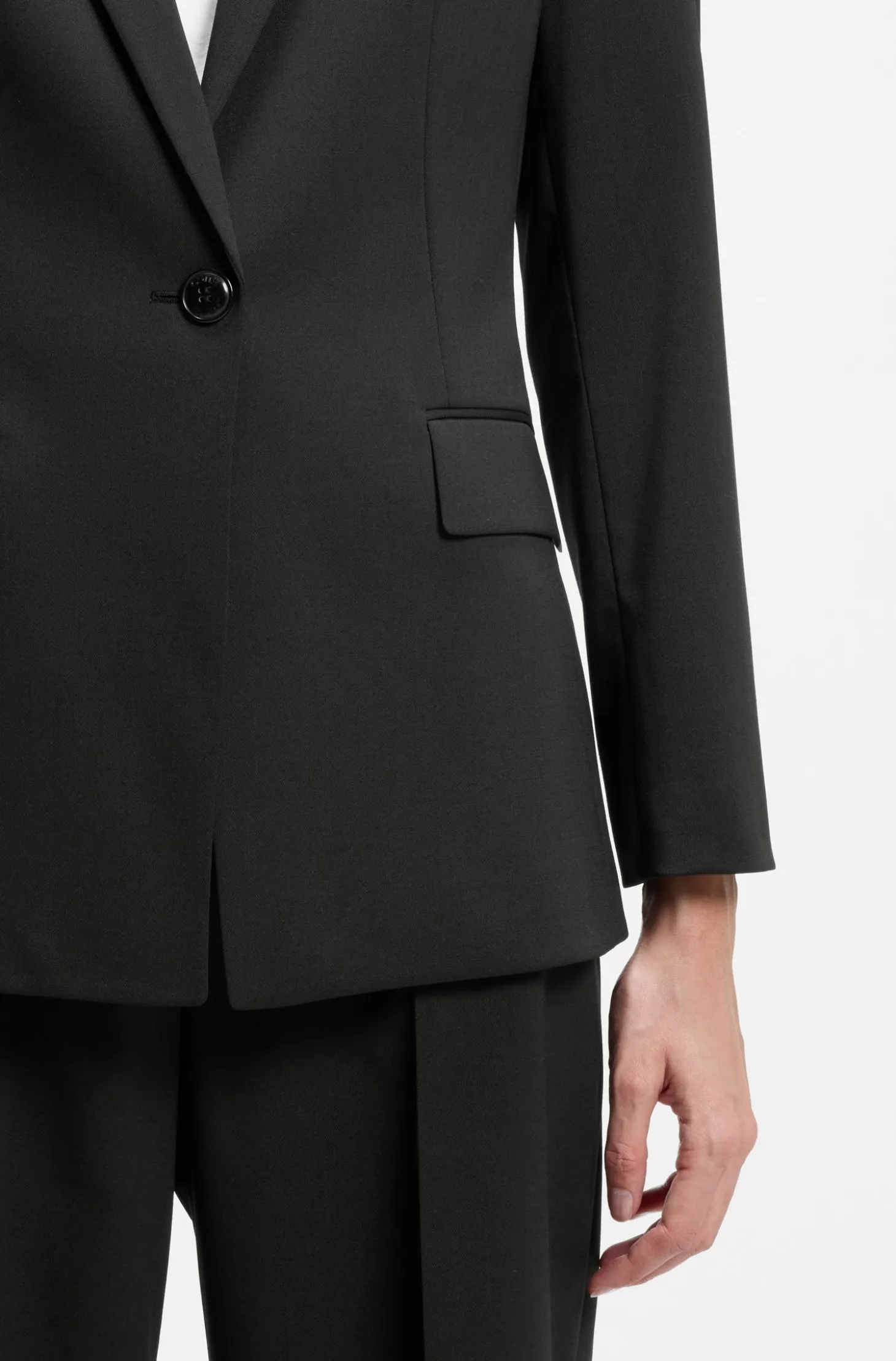 Regular-fit jacket with notch lapels