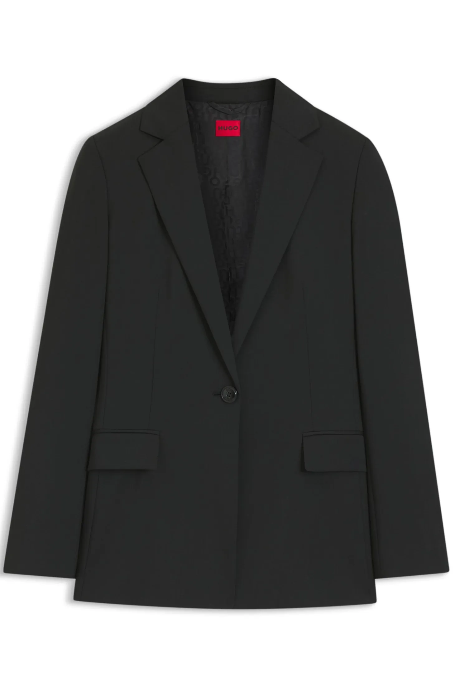 Regular-fit jacket with notch lapels
