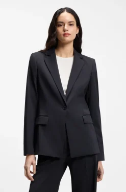 Regular-fit jacket with notch lapels