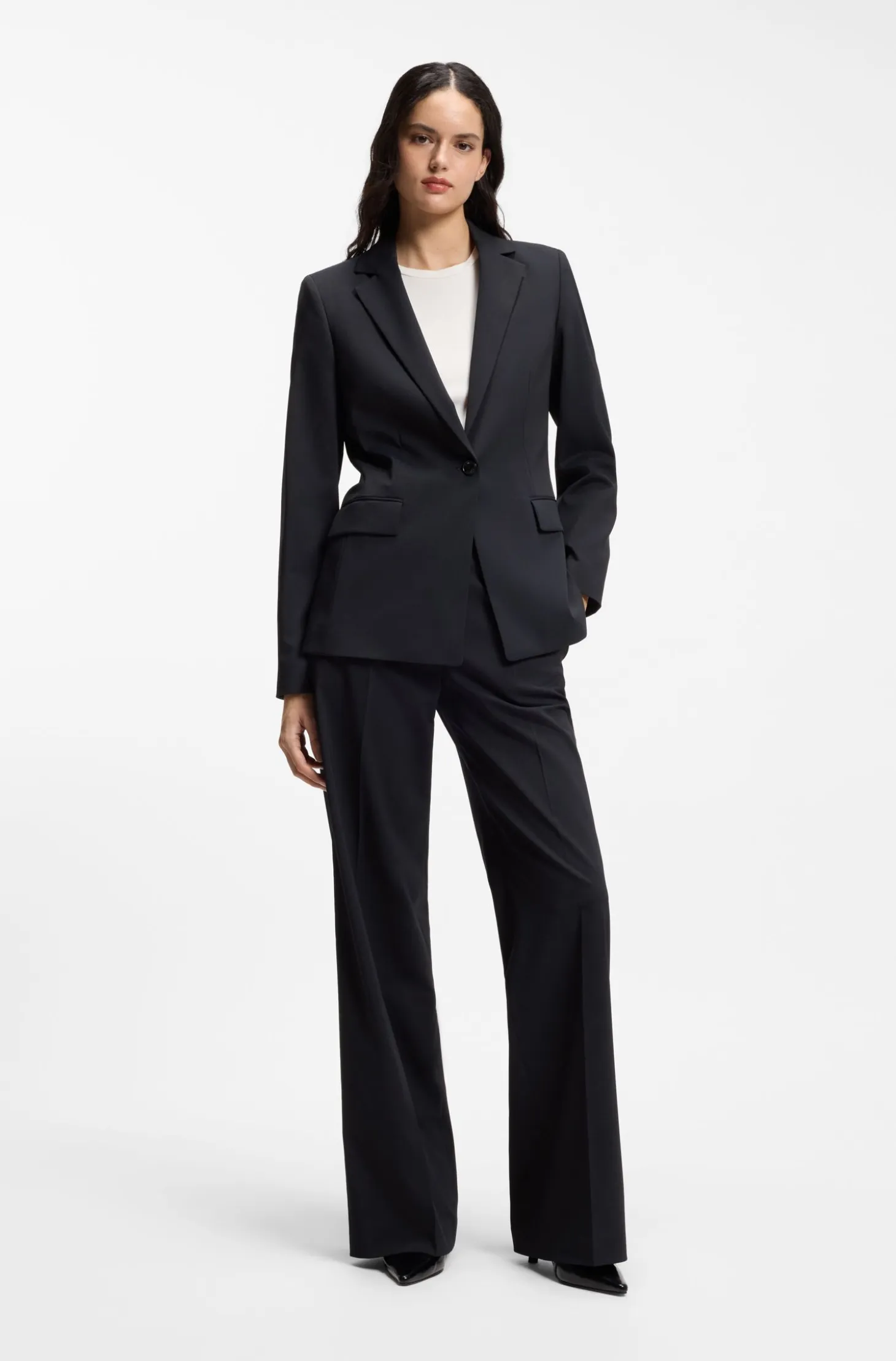 Regular-fit jacket with notch lapels