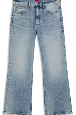 Regular-fit jeans in blue denim with flared leg