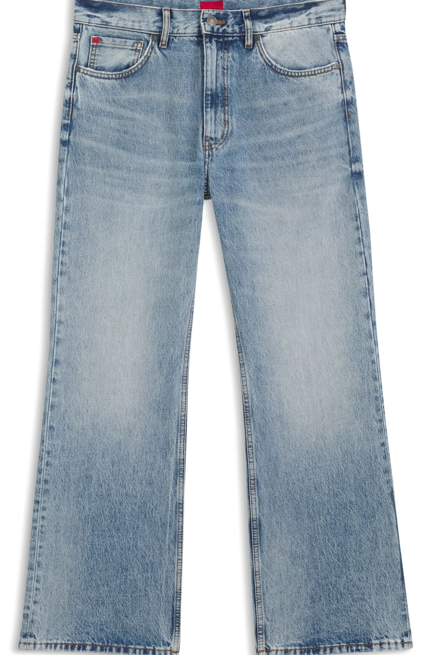 Regular-fit jeans in blue denim with flared leg