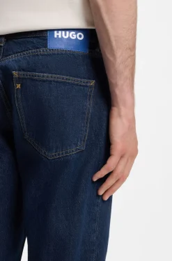 Regular-fit jeans in blue indigo cotton