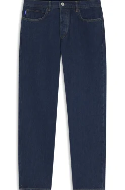 Regular-fit jeans in blue indigo cotton