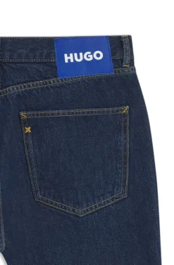 Regular-fit jeans in blue indigo cotton