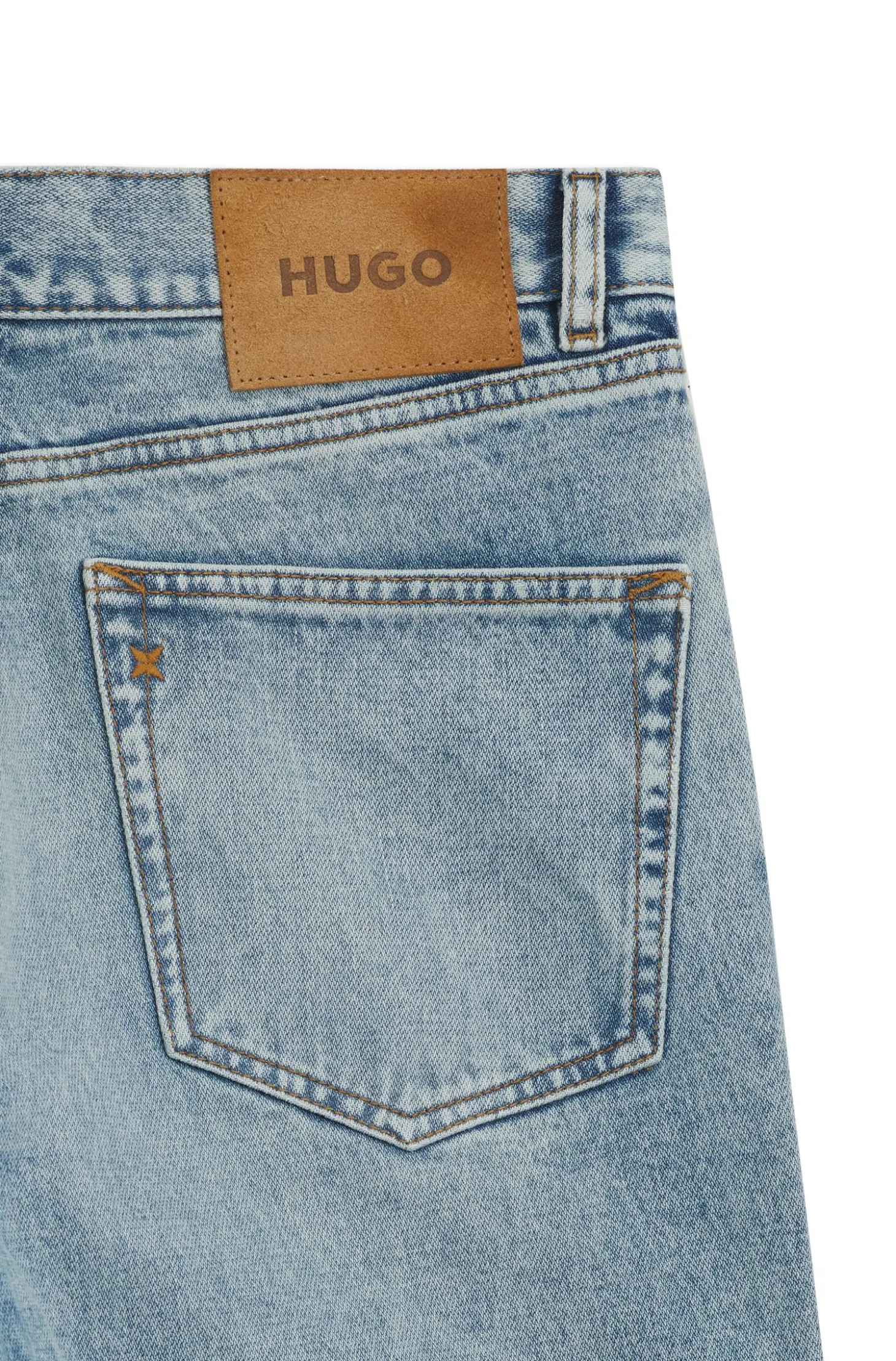 Regular-fit jeans in bright-blue broken-twill fabric