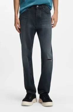 Regular-fit jeans in dark-blue denim
