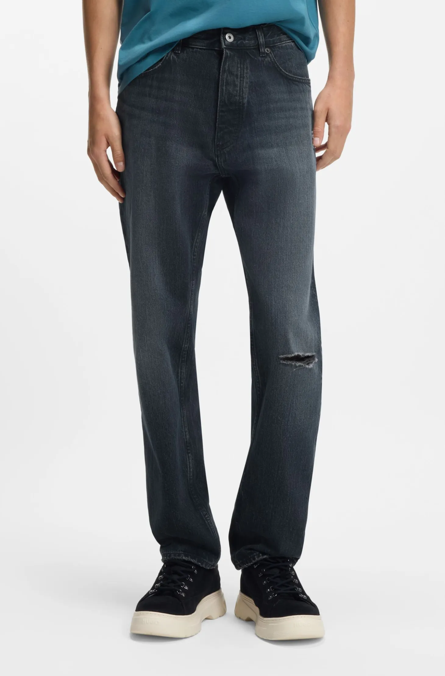Regular-fit jeans in dark-blue denim