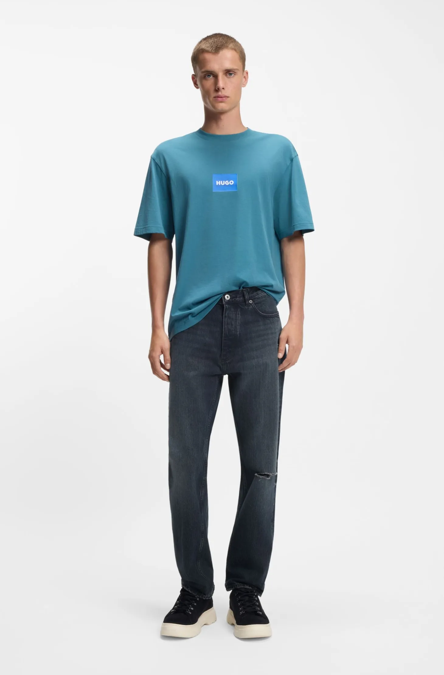 Regular-fit jeans in dark-blue denim