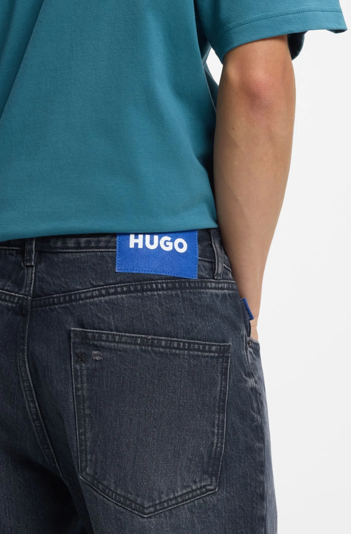 Regular-fit jeans in dark-blue denim