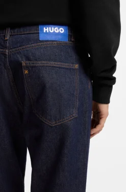Regular-fit jeans in dark-blue denim