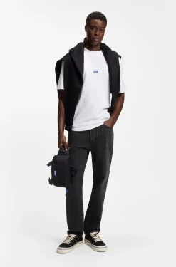 Regular-fit jeans in dark-grey denim