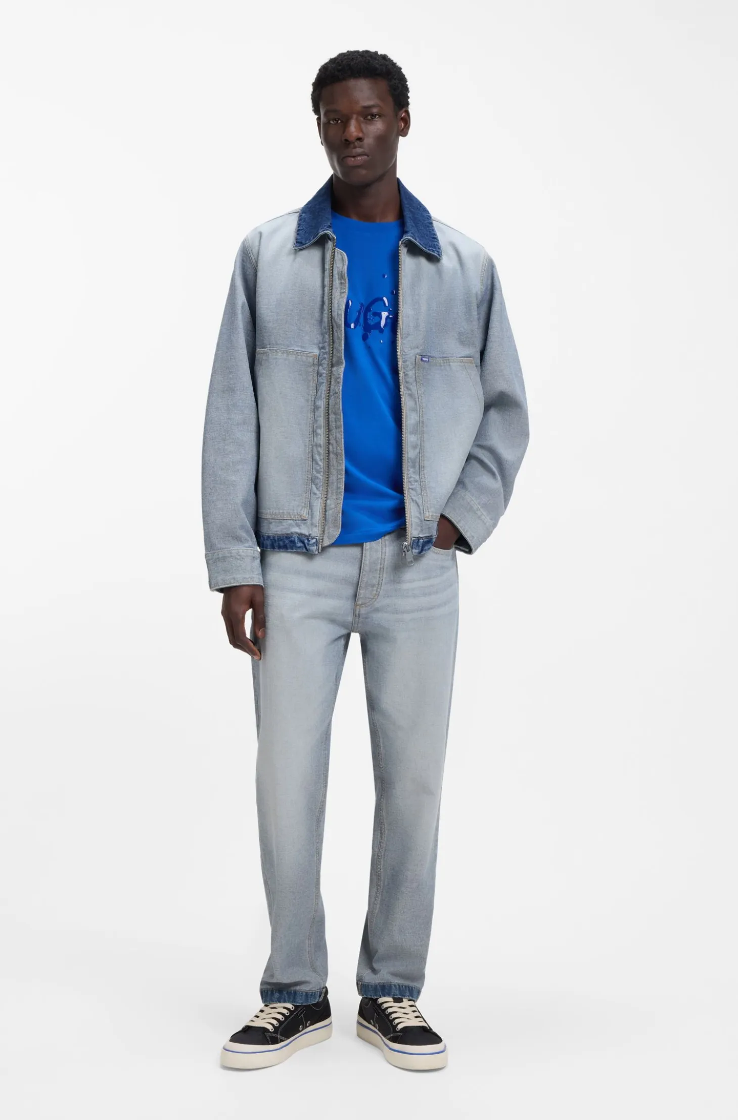 Regular-fit jeans in inside-out denim