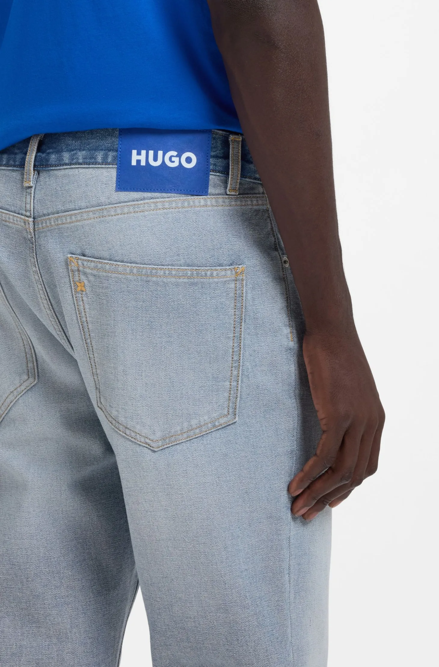Regular-fit jeans in inside-out denim