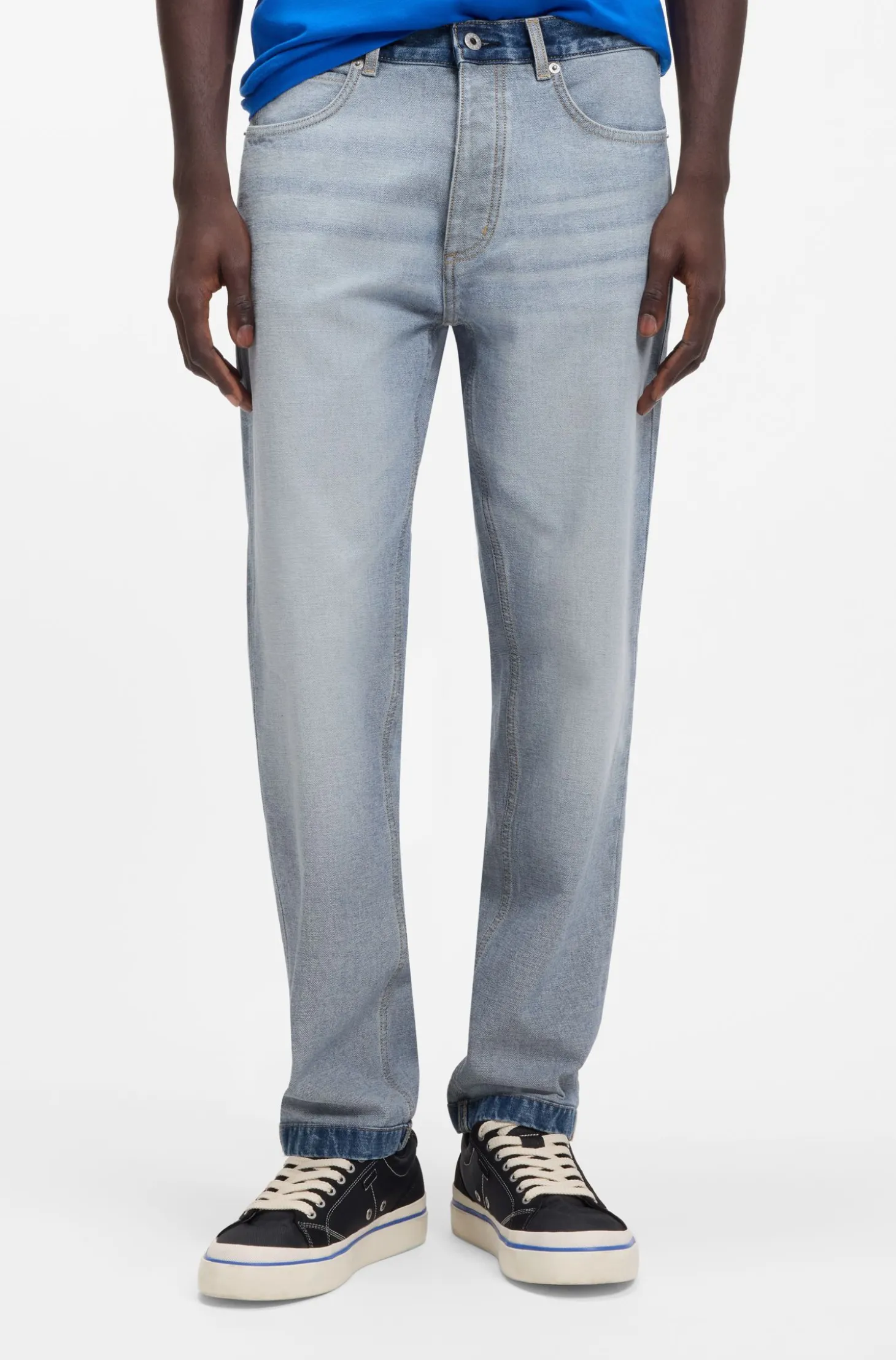 Regular-fit jeans in inside-out denim