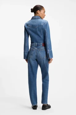 Regular-fit jeans in mid-dark peachy-soft denim