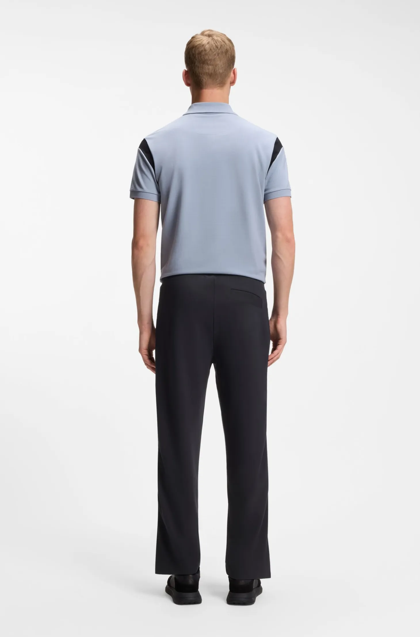Regular-fit jersey trousers with jacquard tape