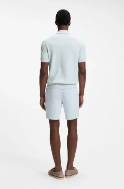 Regular-fit knit polo in structured fabric