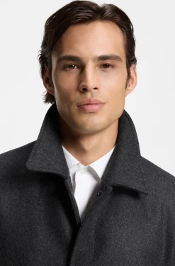Regular-fit padded coach jacket in a wool blend