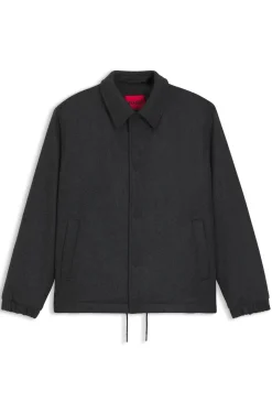 Regular-fit padded coach jacket in a wool blend