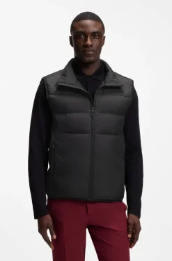 Regular-fit padded gilet with zipped pockets