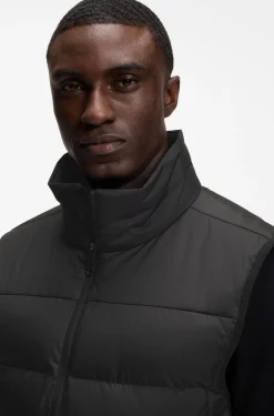 Regular-fit padded gilet with zipped pockets