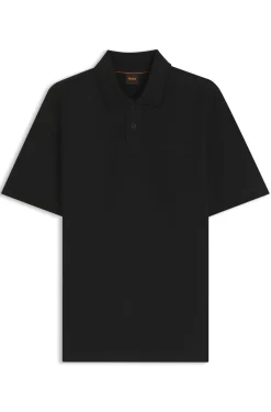Regular-fit polo shirt in honeycomb-structured cotton piqué