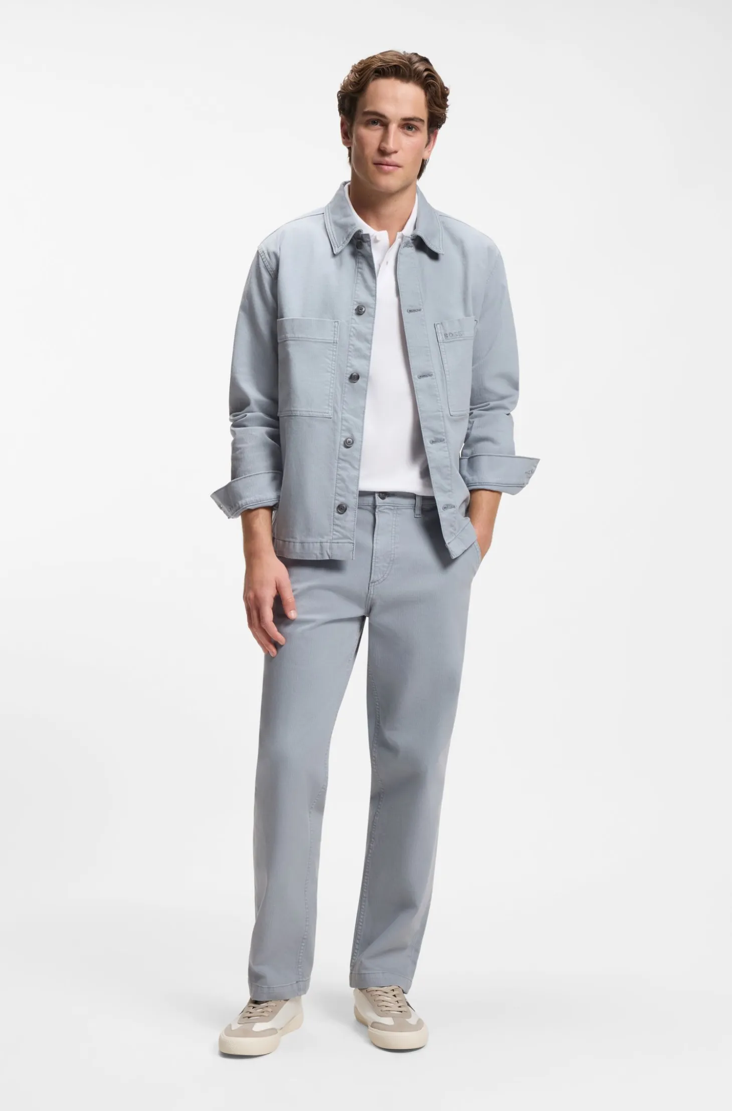 Regular-fit polo shirt in honeycomb-structured cotton piqué