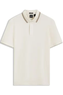 Regular-fit polo shirt in structured cotton piqué