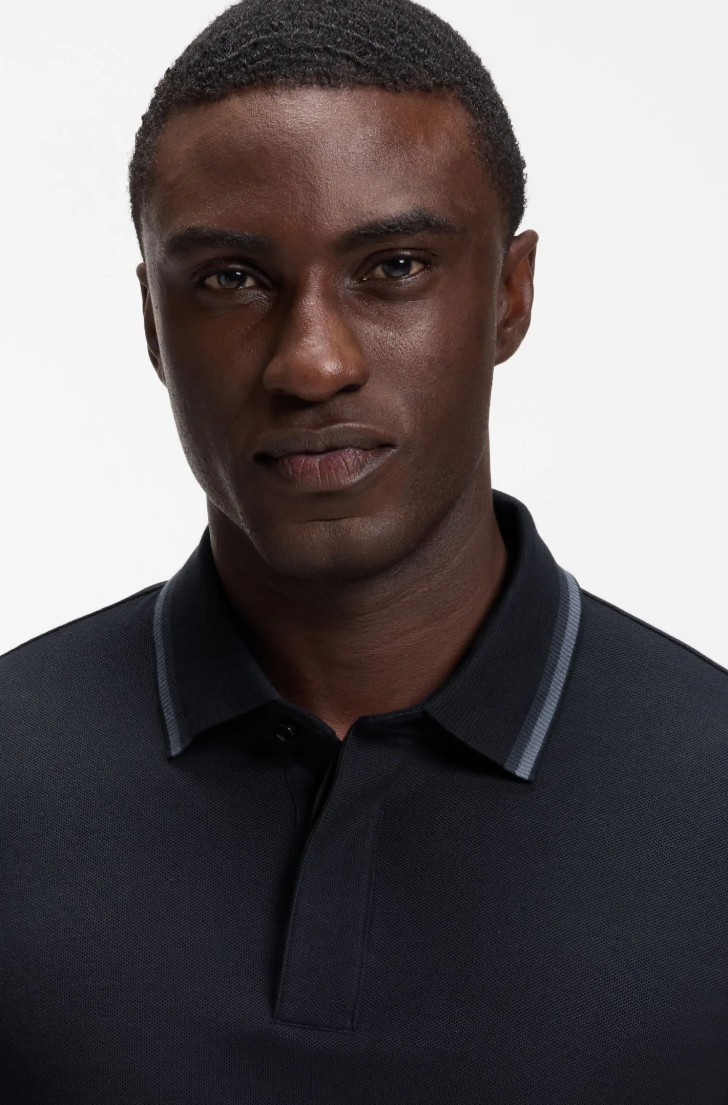Regular-fit polo shirt in structured cotton piqué