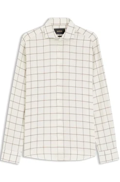Regular-fit shirt in checked cotton flannel