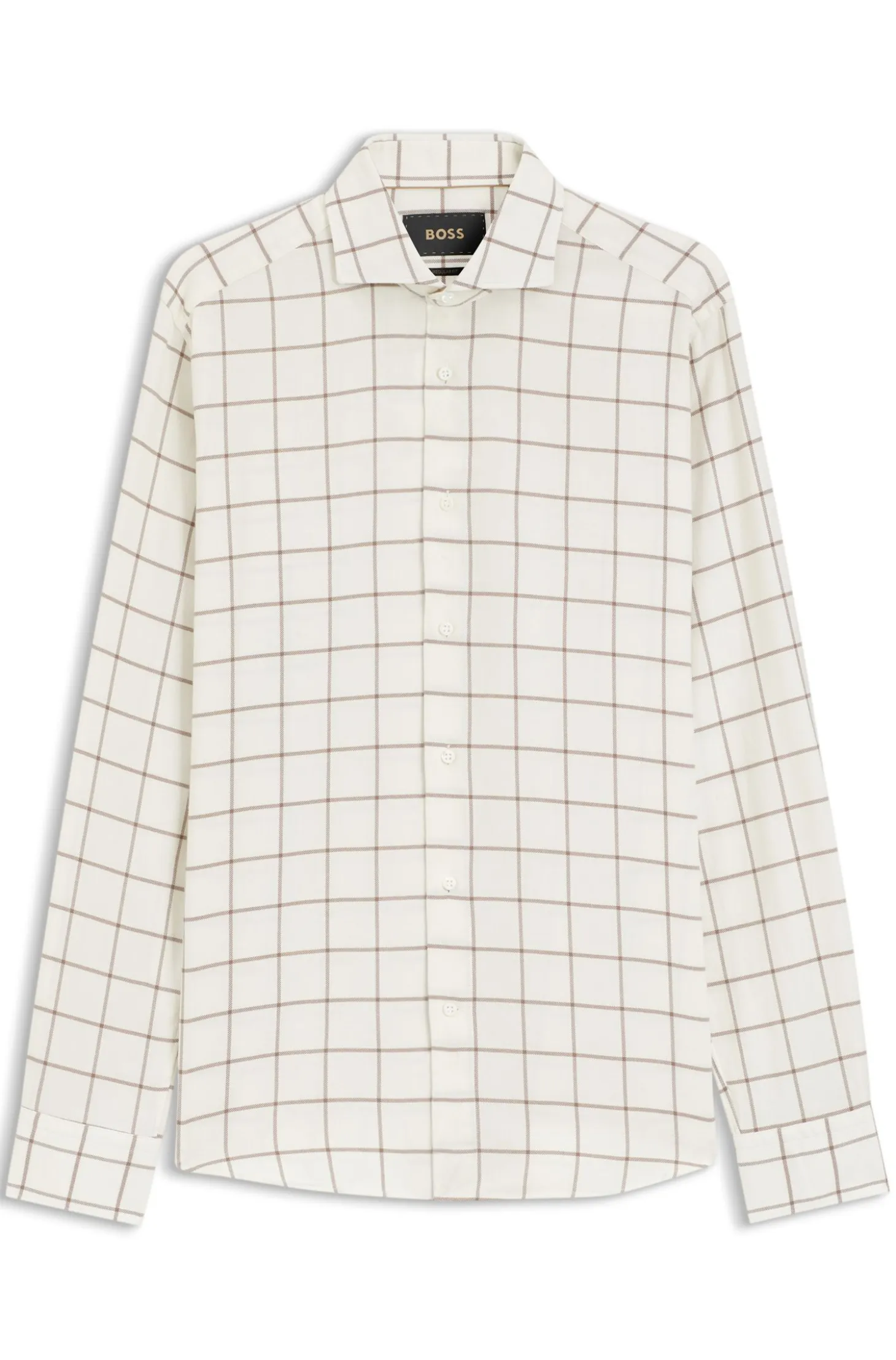 Regular-fit shirt in checked cotton flannel