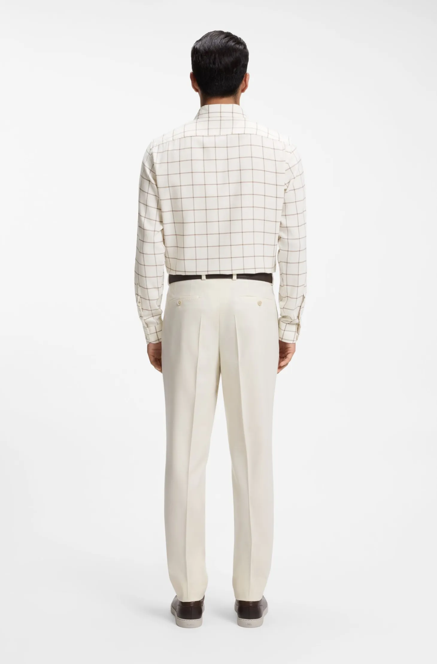 Regular-fit shirt in checked cotton flannel