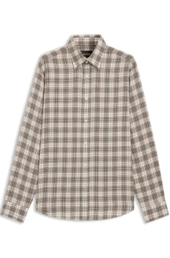Regular-fit shirt in checked Italian-made cotton