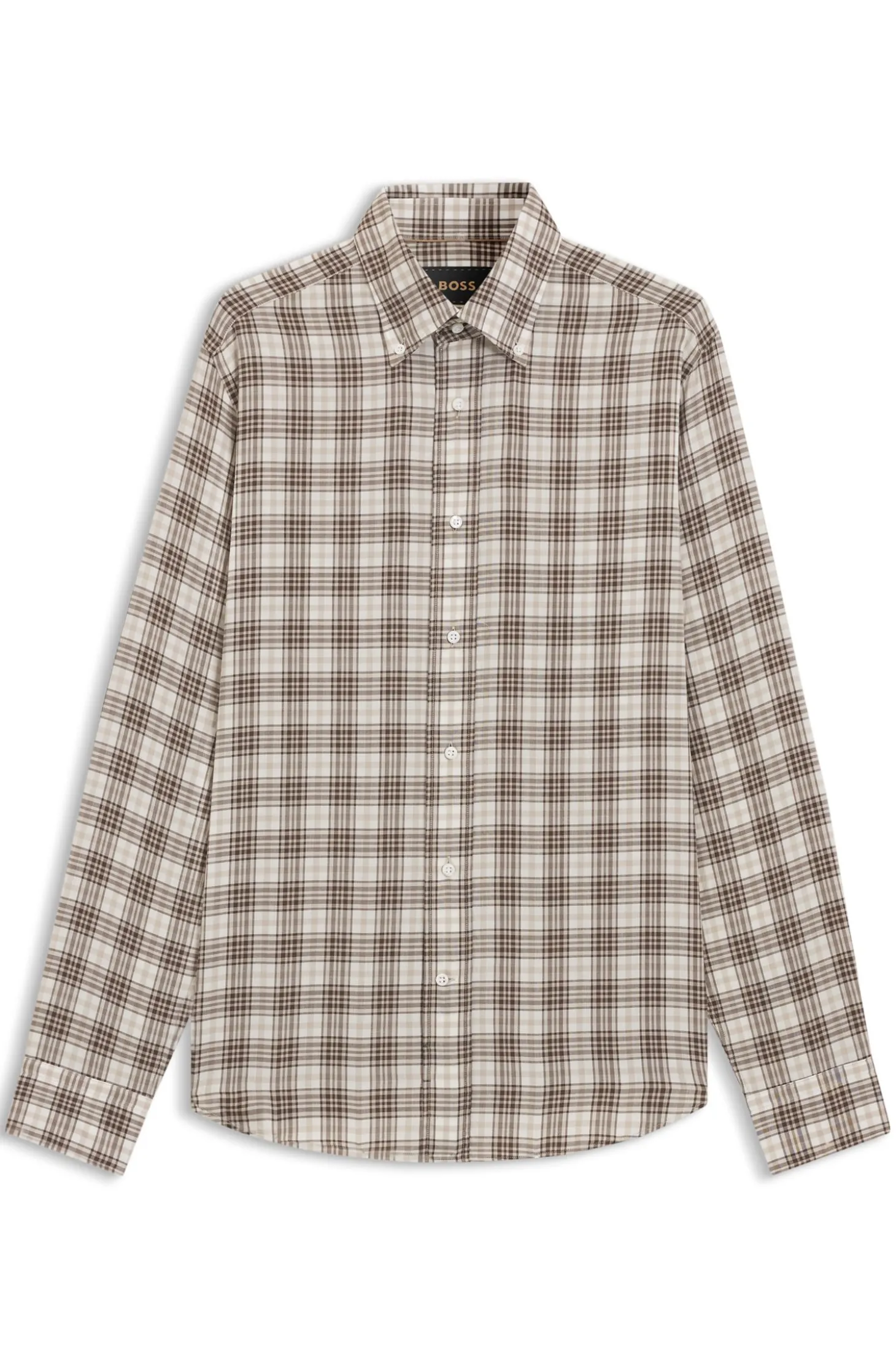 Regular-fit shirt in checked Italian-made cotton