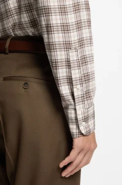 Regular-fit shirt in checked Italian-made cotton