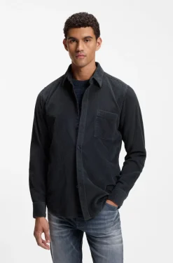 Regular-fit shirt in cotton corduroy