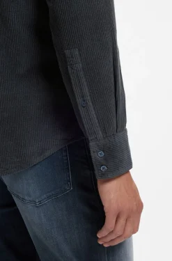 Regular-fit shirt in cotton corduroy