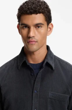 Regular-fit shirt in cotton corduroy