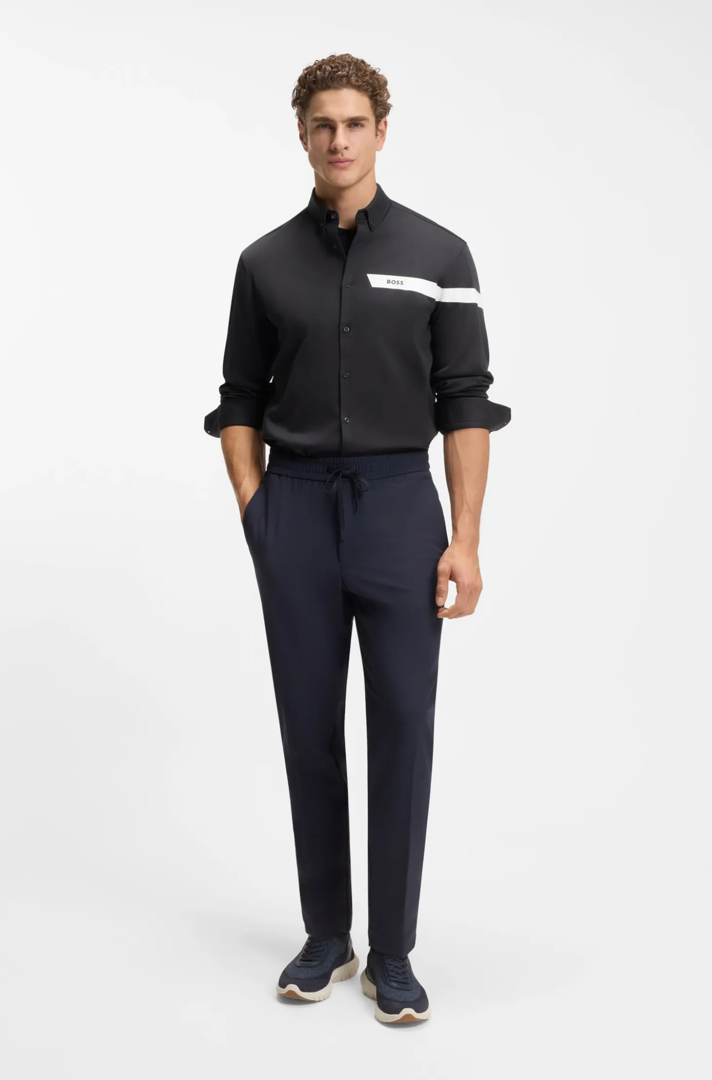 Regular-fit shirt in cotton jersey