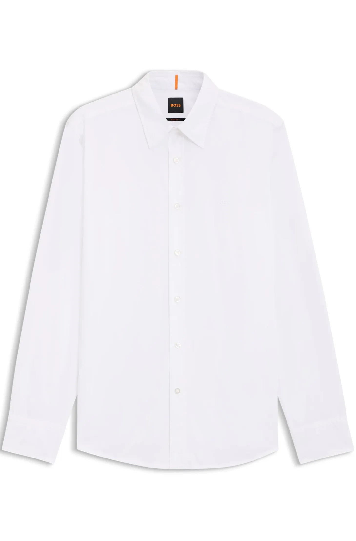 Regular-fit shirt in cotton poplin with embroidered logo